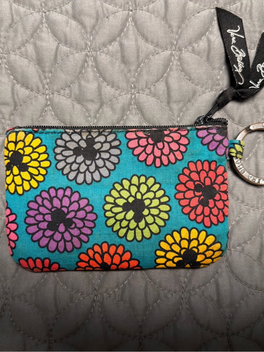 Vera Bradley x Disney Mickey Mouse Floral Colorful ID Case Wallet Keyring